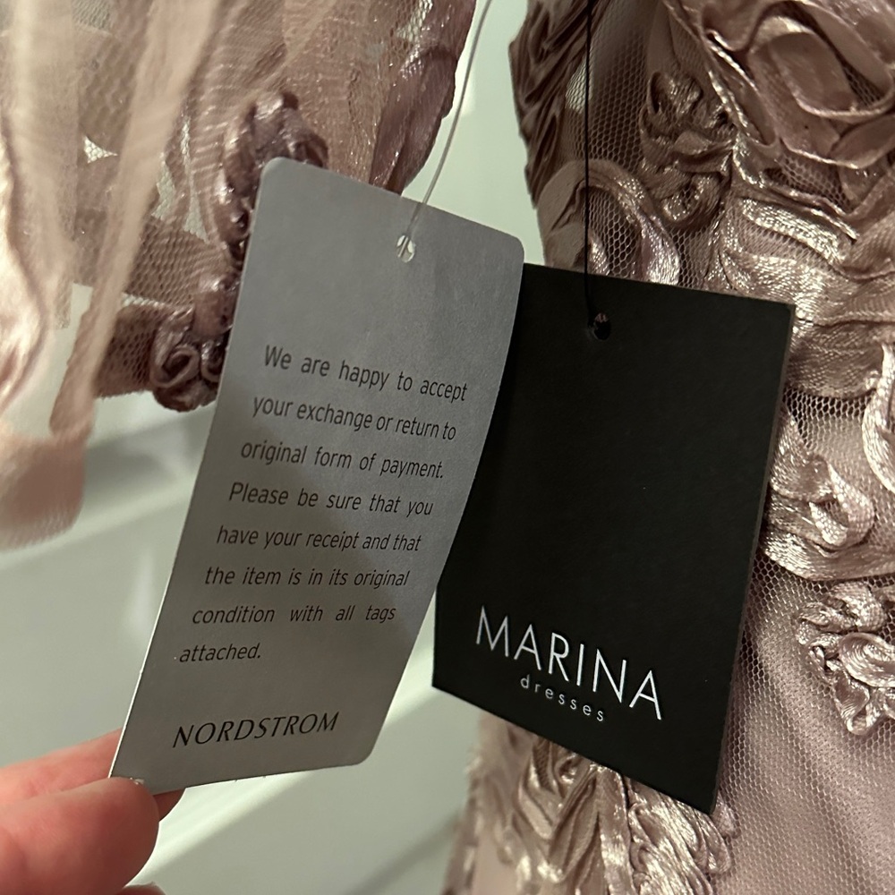 MARINA Blush Floral Embroidered Midi Dress - Picture 6 of 7